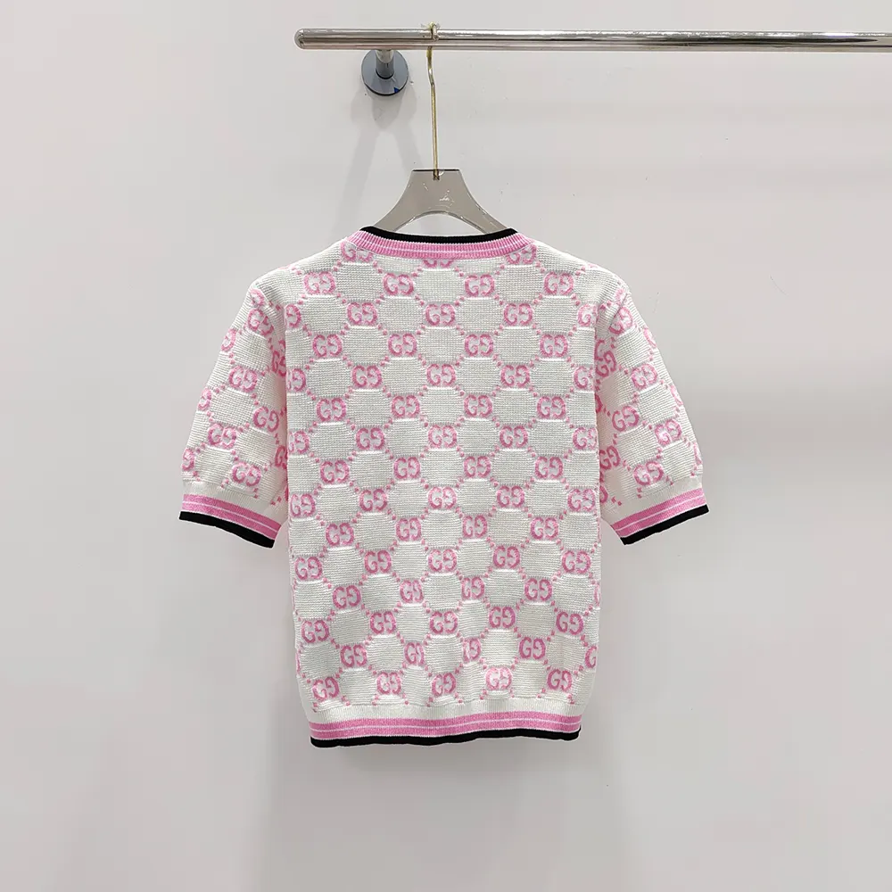 G*u*i women cotton crewneck top with gg intarsia 788766xkd1r9487