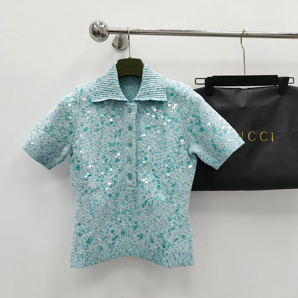 G*u*i women tweed blend polo top 798148xkd804986