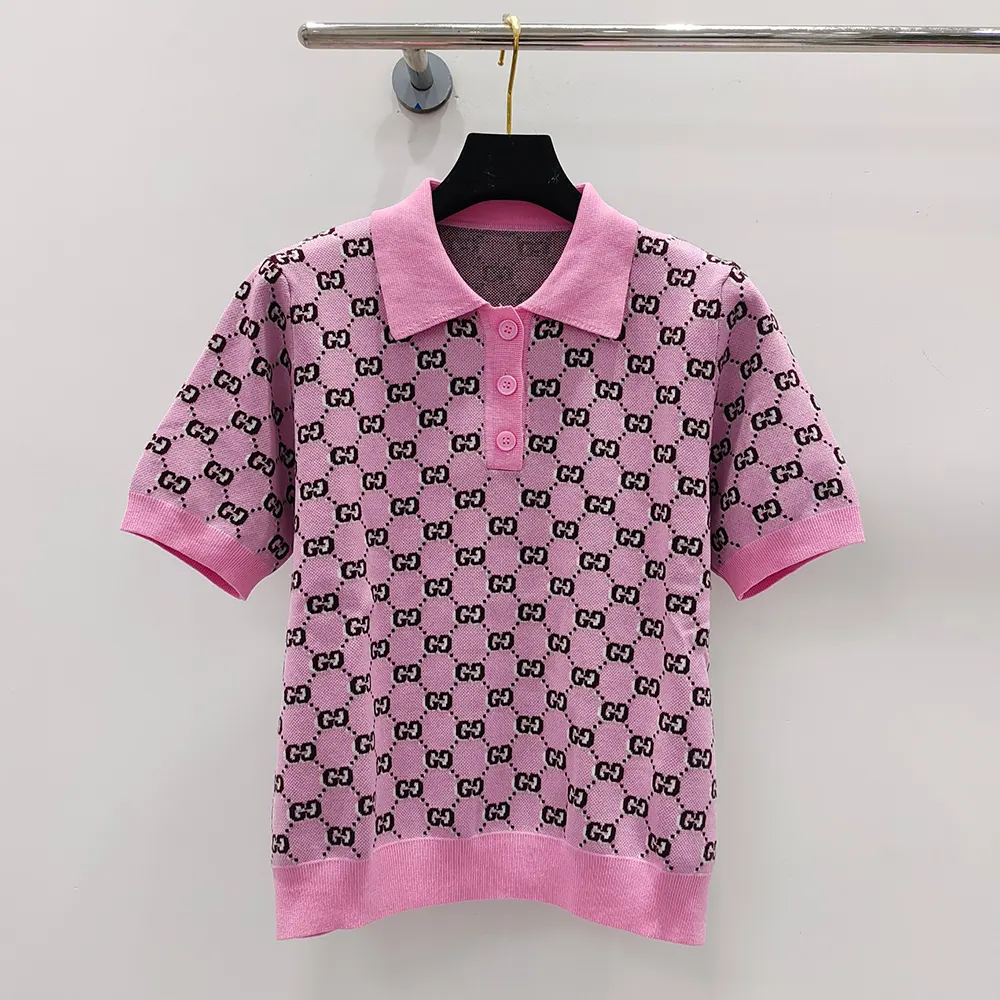 G*u*i women wool jacquard polo top with gg shadow 798132xkd8r5283