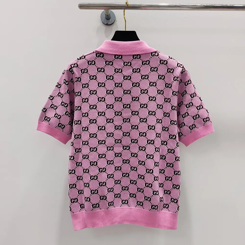 G*u*i women wool jacquard polo top with gg shadow 798132xkd8r5283