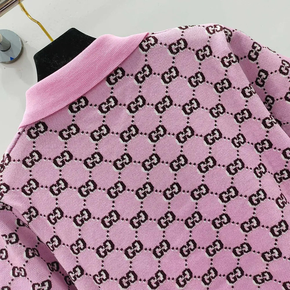G*u*i women wool jacquard polo top with gg shadow 798132xkd8r5283