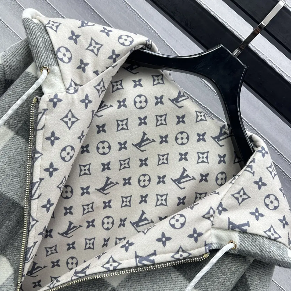 Louis Vuitton Men Double Face Check Zip-Up Jacket 1AGPEP