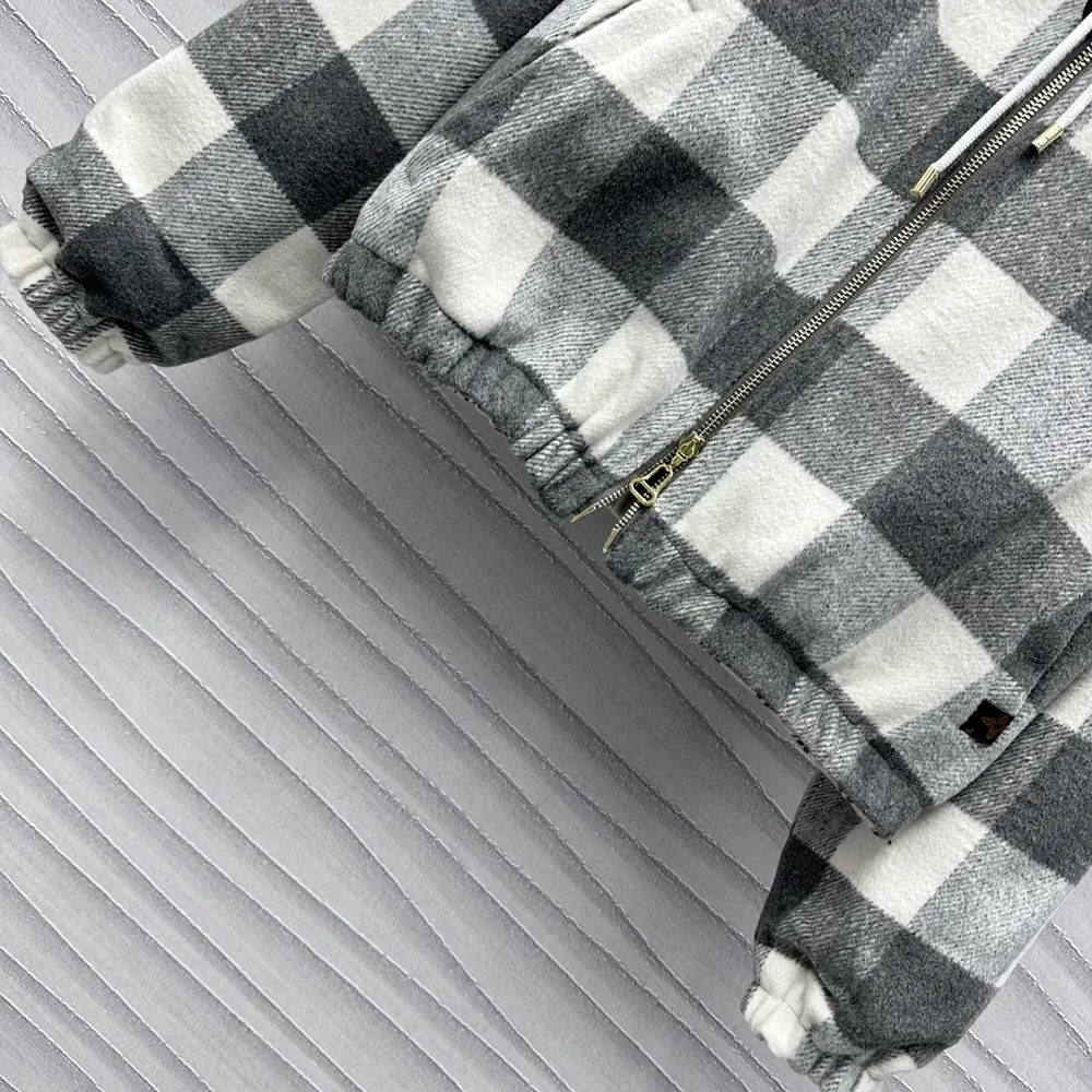 Louis Vuitton Men Double Face Check Zip-Up Jacket 1AGPEP