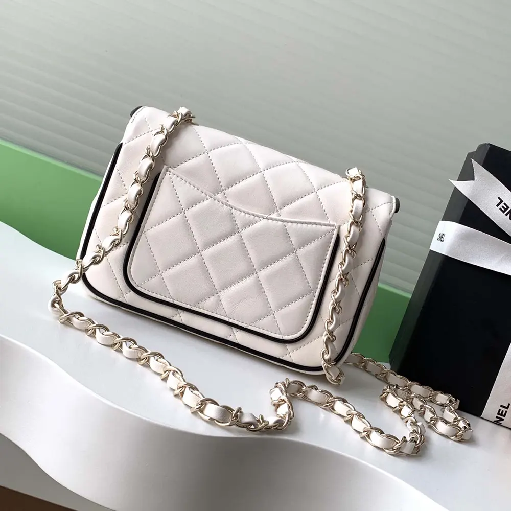 Chanel Women Mini Flap Bag Lambskin Gold Tone Metal AS5151