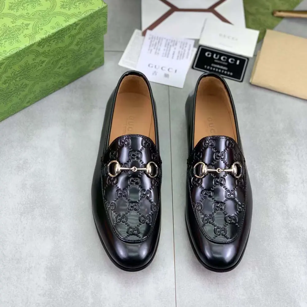 G*u*i men loafer with horsebit-black 798997aad7e1000
