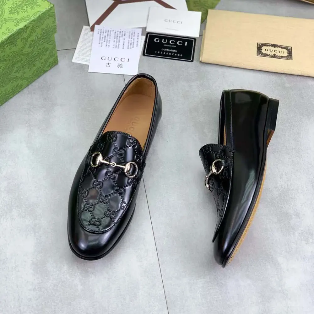 G*u*i men loafer with horsebit-black 798997aad7e1000