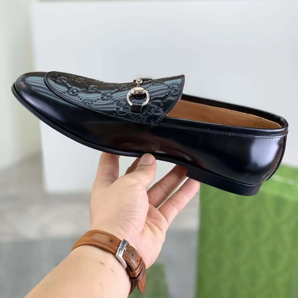 G*u*i men loafer with horsebit-black 798997aad7e1000