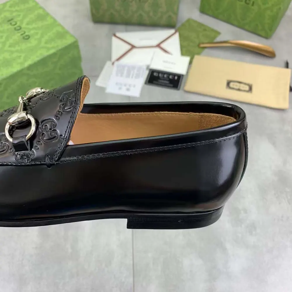 G*u*i men loafer with horsebit-black 798997aad7e1000