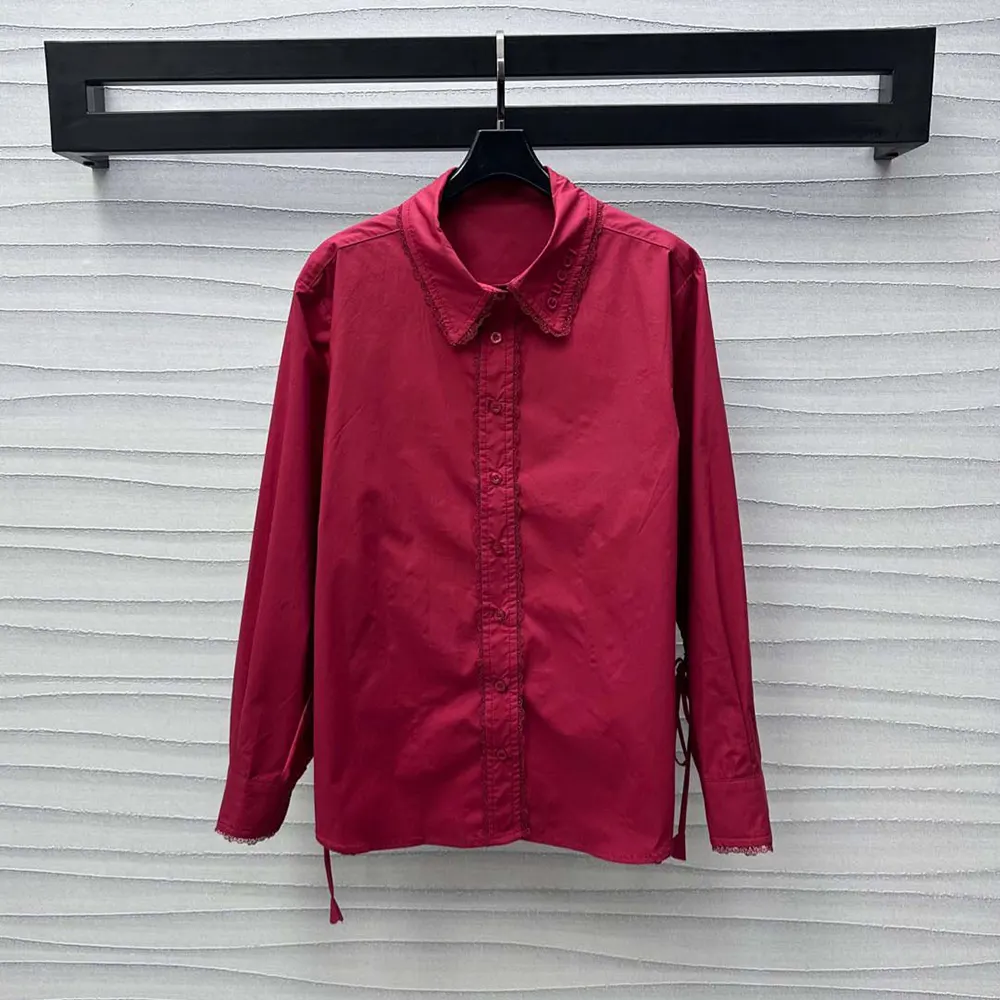 G*u*i women cotton poplin shirt with tie 830353z7adr6052