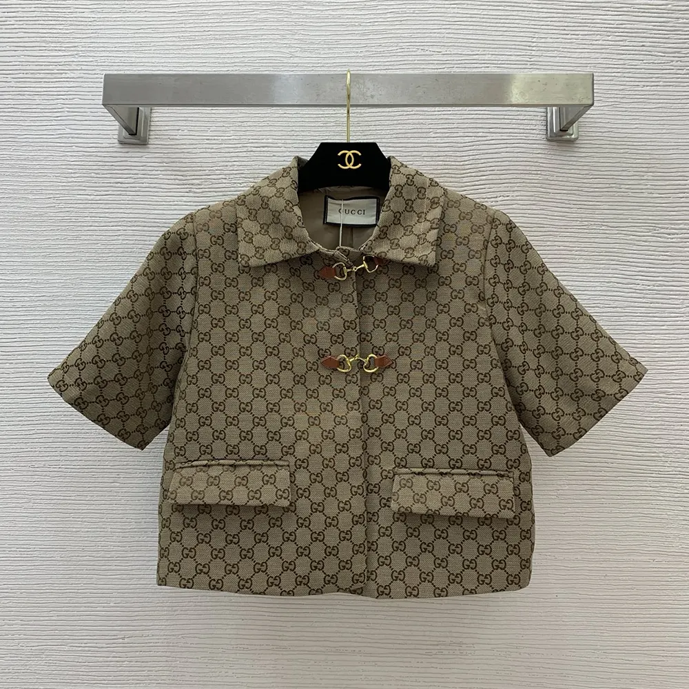 G*u*i women gg canvas jacket with horsebit 820434z8bzf2580