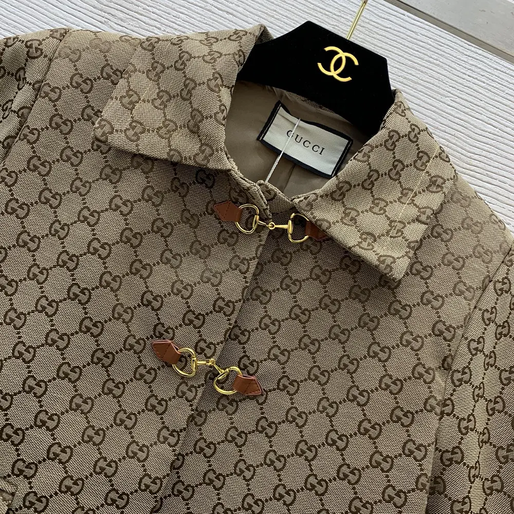 G*u*i women gg canvas jacket with horsebit 820434z8bzf2580