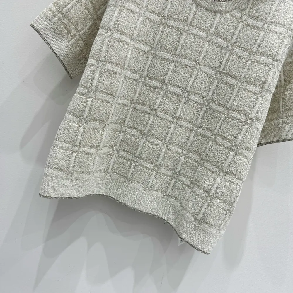 G*u*i women wool and lame check jacquard top 811552xkedi9237