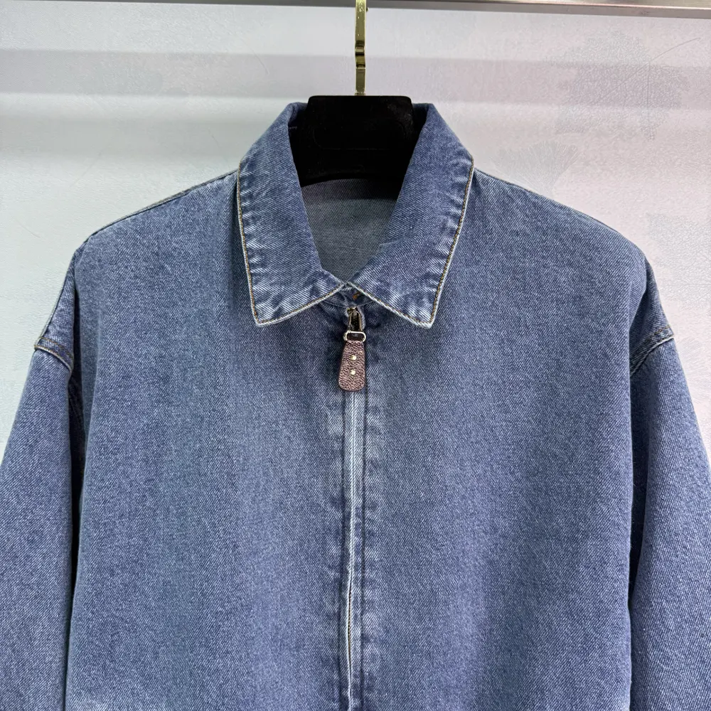 Louis Vuitton LV Women Denim Bomber Jacket-Blue 1AHHRU